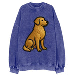 Golden Retriever - Contemporary geometri - Vintage Sweatshirt