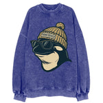 Vancouver Orca wearing Vancouver beanie - Vintage Sweatshirt