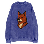 Finnish Spitz - Fox-red pointed ears embroidered pose - Vintage Sweatshirt