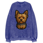 Yorkshire Terrier - Modern tiny dog logo - Vintage Sweatshirt