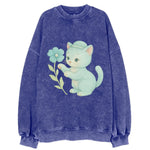 Aqua Kitten - Vintage Sweatshirt