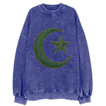 Crescent Moon and Star - Vintage Sweatshirt