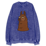 The Llama Judging Silently - Vintage Sweatshirt