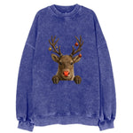 Christmas Reindeer  - Vintage Sweatshirt