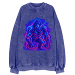 Mighty gorilla with electricity flowing through defined muscles, lightning - Vintage Sweatshirt
