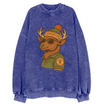 Edmonton Elk wearing Edmonton beanie wit - Vintage Sweatshirt