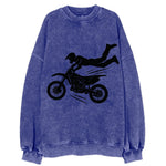 Motocross rider airborne trick - Vintage Sweatshirt