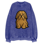 Lhasa Apso - Trendy long-haired design w - Vintage Sweatshirt