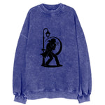 Blues harmonica player under streetlight - Vintage Sweatshirt