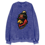 Louisville Cardinal wearing Louisville beanie with L patch - Vintage Sweatshirt