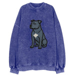 American Staffordshire Terrier - Blue embroidered design - Vintage Sweatshirt