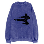 Martial artist flying kick - Vintage Sweatshirt