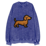 Dachshund - Modern elongated silhouette - Vintage Sweatshirt