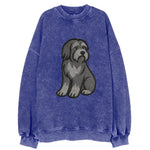 Bearded Collie - Gray shaggy coat embroidered pose - Vintage Sweatshirt