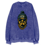 Honolulu Warrior wearing Hawaii beanie with H patch - Vintage Sweatshirt