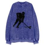 Ice hockey player shooting puck - Vintage Sweatshirt
