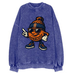 Syracuse Orange wearing Syracuse beanie with S patch - Vintage Sweatshirt