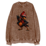 Houston Roadrunner wearing Rockets beanie with launch pad patch and wayfarer - Vintage Sweatshirt
