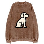 Beagle - Modern minimal sitting pose wit - Vintage Sweatshirt