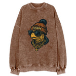 Tucson Desert Tortoise wearing Tucson beanie with pom pom and wayfarer - Vintage Sweatshirt