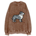 Australian Shepherd - Blue merle flat side profile - Vintage Sweatshirt