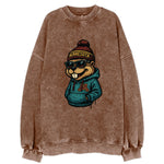 Minneapolis Gopher wearing Minnesota beanie with M patch - Vintage Sweatshirt
