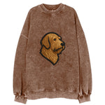 Otterhound - Trendy shaggy hound logo wi - Vintage Sweatshirt