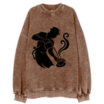 Barista creating latte art - Vintage Sweatshirt
