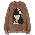 Tibetan Terrier - Black and white long c - Vintage Sweatshirt