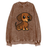 Dachshund - Long body profile view - Vintage Sweatshirt