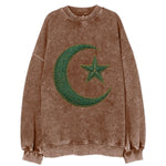 Crescent Moon and Star - Vintage Sweatshirt