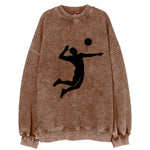 Volleyball player spiking ball - Vintage Sweatshirt