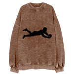 Rugby player diving for try - Vintage Sweatshirt