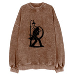 Blues harmonica player under streetlight - Vintage Sweatshirt
