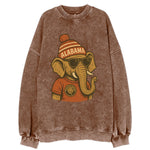 Tuscaloosa Crimson Elephant wearing Alab - Vintage Sweatshirt