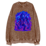Mighty gorilla with electricity flowing through defined muscles, lightning - Vintage Sweatshirt