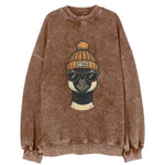 Ottawa Canadian Goose wearing Ottawa beanie with pom pom and wayfarer - Vintage Sweatshirt