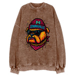 Starkville Bulldog wearing Mississippi State beanie with M patch - Vintage Sweatshirt