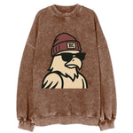 Chestnut Hill Eagle wearing Boston College beanie with BC patch - Vintage Sweatshirt