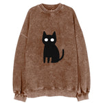 YOU MUST EMBRACE THE VOID | Black cat st - Vintage Sweatshirt