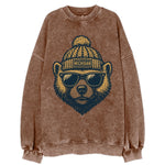 Ann Arbor Wolverine wearing Michigan bea - Vintage Sweatshirt