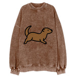 Otter - Brown sleek swimming pose flat side profile - Vintage Sweatshirt