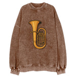 Tuba with large brass bell - Vintage Sweatshirt