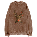 Christmas Reindeer  - Vintage Sweatshirt