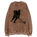 Ice hockey player shooting puck - Vintage Sweatshirt
