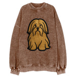 Lhasa Apso - Trendy long-haired design w - Vintage Sweatshirt
