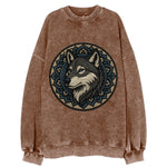 Mandala Wolf Pattern  - Vintage Sweatshirt