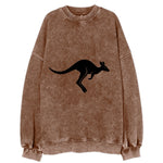 Kangaroo leaping across outback - Vintage Sweatshirt