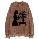 Florist arranging dramatic bouquet - Vintage Sweatshirt