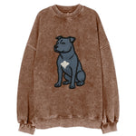 American Staffordshire Terrier - Blue embroidered design - Vintage Sweatshirt